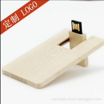 CaraUSB U disk factory custom HeartWood spain gifts wooden card type Usb disk 4gb creative waterproof Bank cassette design